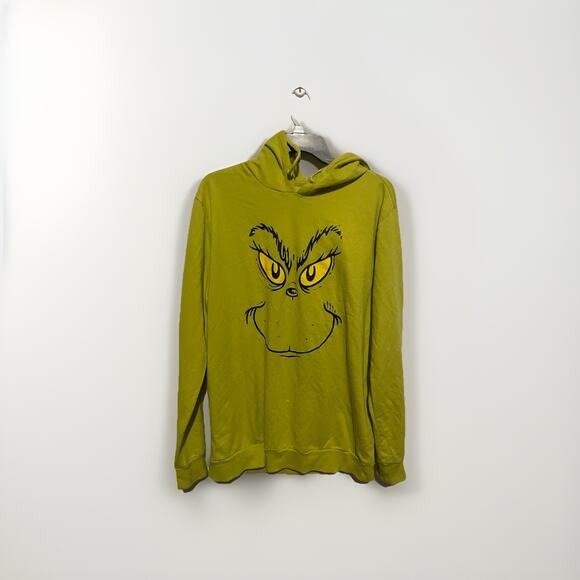 Hooded Sweat shirt Mr Grinch Size Large Green Light Weight - Picture 1 of 5